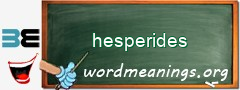 WordMeaning blackboard for hesperides